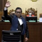 Sidang kasus dugaan suap dan perintangan penyidikan Hasto Kristiyanto digelar lagi di Pengadilan Tipikor PN Jakarta Pusat, Kamis (17/4). (ANTARA FOTO/MUHAMMAD ADIMAJA).
