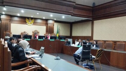 Tom Lembong dalam sidang kasus impor gula, 30 Juni 2025 (Mulia/detikcm)
