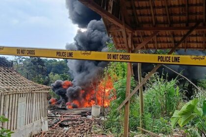 Kondisi Kebakaran Sumur Minyak di Desa Gandu, Kecamatan Bogorejo, Kabupaten Blora, Jawa Tengah, Senin (18/8/2025)(KOMPAS.COM/ARIA RUSTA YULI PRADANA)