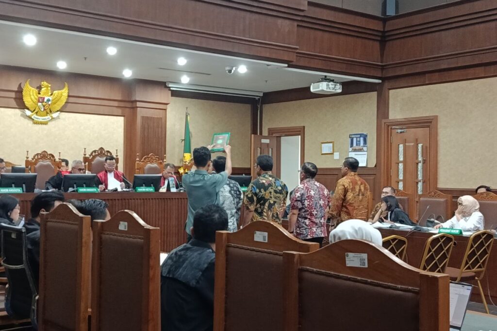 Sidang lanjutan kasus korupsi pengadaan laptop berbasis Chromebook untuk terdakwa eks Konsultan Teknologi Kemendikbudristek Ibrahim Arief dkk di Pengadilan Tipikor Jakarta, Selasa (6/1/2026)