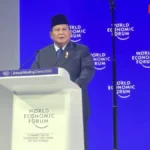 Presiden Prabowo Subianto saat pidato dalam Word Economic Forum (WEF) 2026, di Davos, Swiss, Kamis (22/1/2026). (IDN Times/Uni Lubis)