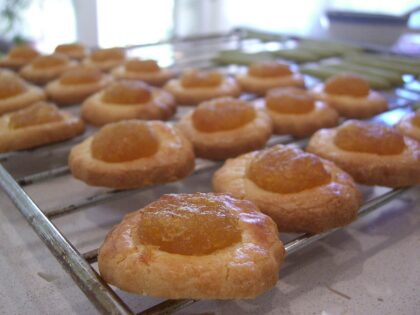 Peranakan pineapple tart, with pineapple jam on top