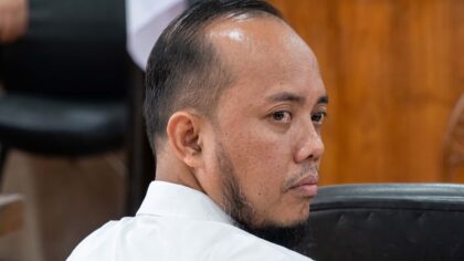 Ferry Yunanda saat menghadiri persidangan kasus ;