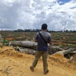 Warga Antang Kalang, Handi Firdaus (40), berdiri di atas lahan ekspansi sawit PT BSL di wilayah kecamatan setempat, Minggu (11/5/2026).(KOMPAS.COM/AKHMAD DHANI)