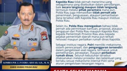 Konferensi pers Polda Riau tentang keterangan Thomas Larfo
