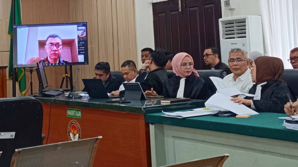 Suasana persidangan di Pengadilan Negeri Pekanbaru dengan terdakwa Gubernur Riau non Aktif Abdul Wahid